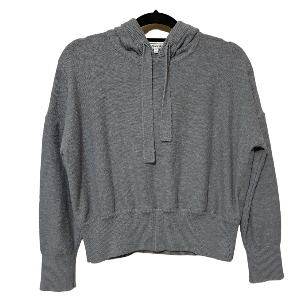 Madewell Claireview Cropped Hooded Sweater Women’s M Gray Long Sleeve Pullover